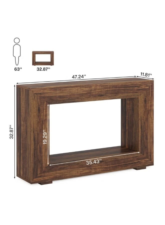 WALALLA Modern Console Table, Entryway Table, Narrow Skinny Entryway Hallway Tables Home Decor Display, Wood Sofa Table Behind Couch with Storage for Front Door, Living Room, Rustic Brown 120*30*80 cm - Image 5